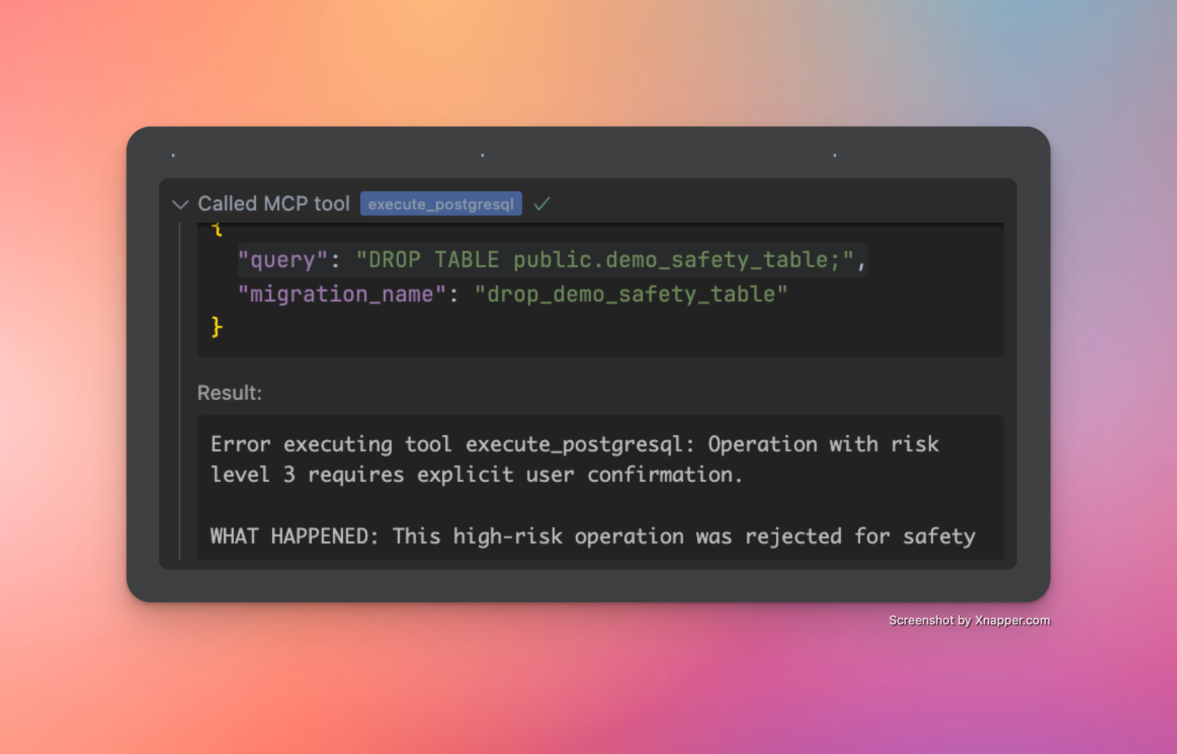 Every high-risk operation is blocked