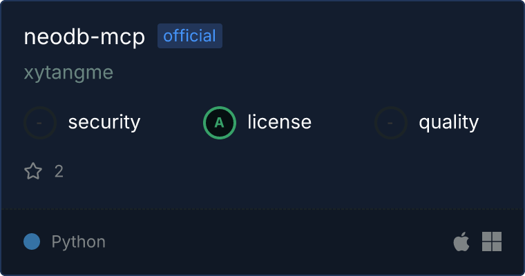 NeoDB Server MCP server