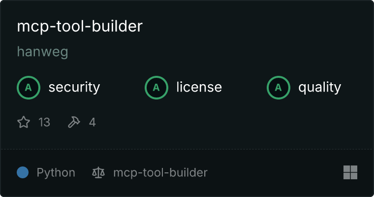mcp-tool-builder MCP server