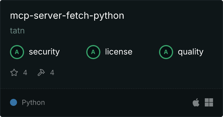 Server Fetch Python MCP server