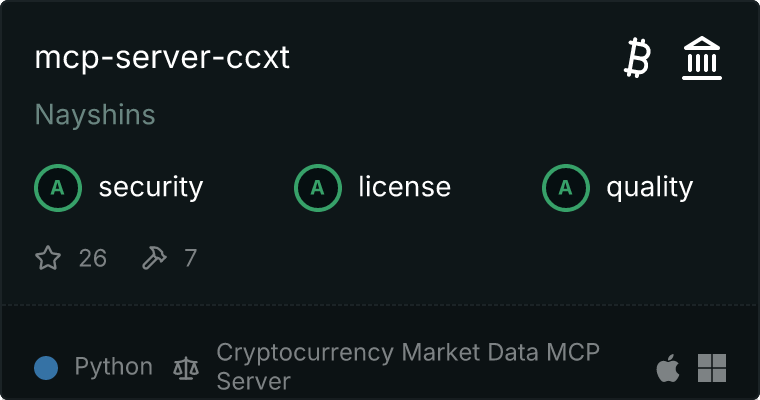 Cryptocurrency Market Data Server MCP server