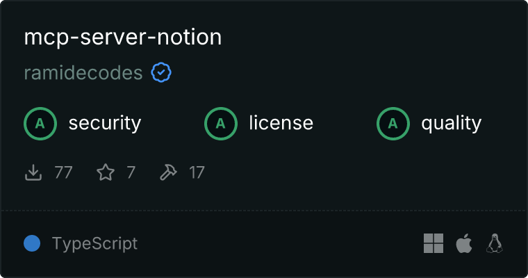 Notion Server MCP server
