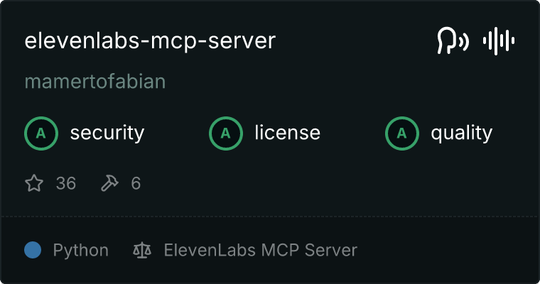 ElevenLabs Server MCP server