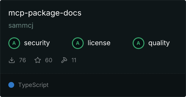 Package Docs Server MCP server