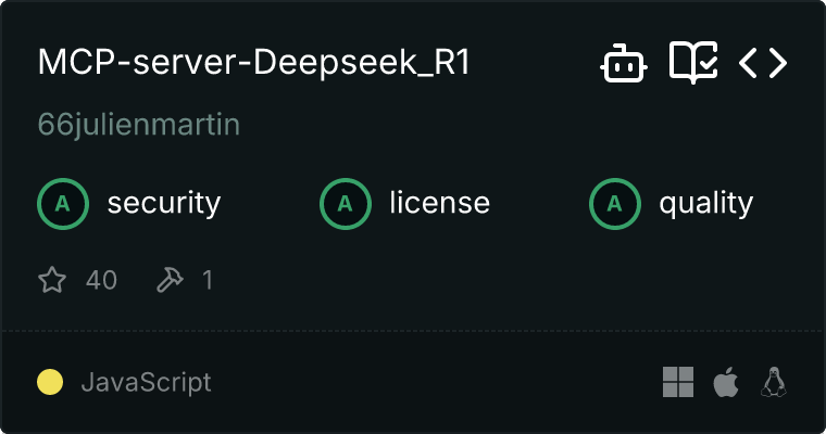 Deepseek R1 Server MCP server