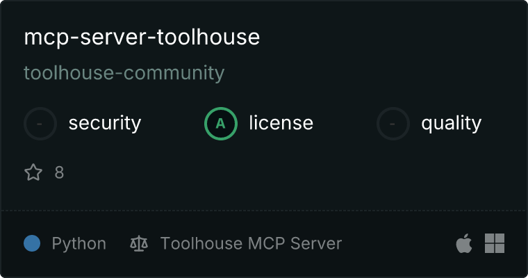Toolhouse Server MCP server