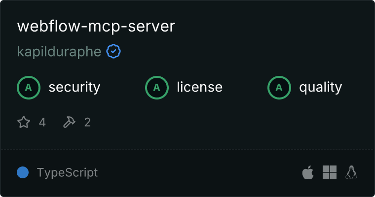 Webflow Server MCP server