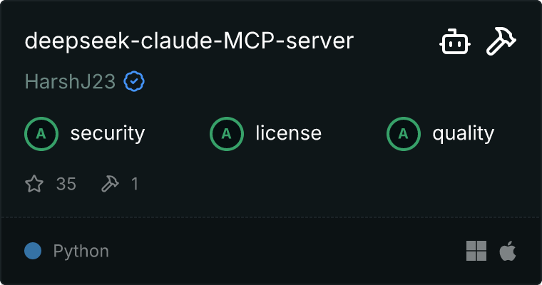 DeepSeek-Claude Server MCP server