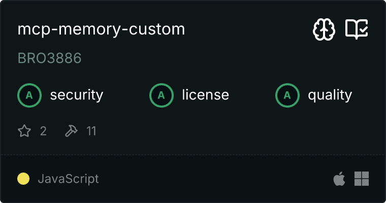 Memory Custom MCP server