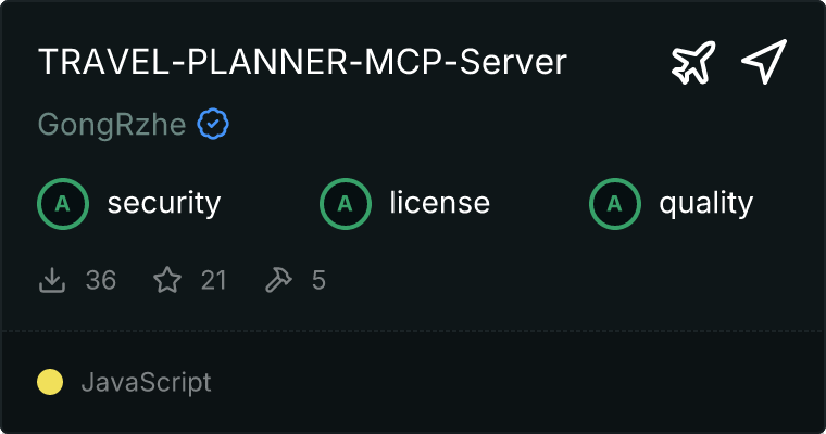 Travel Planner Server MCP server