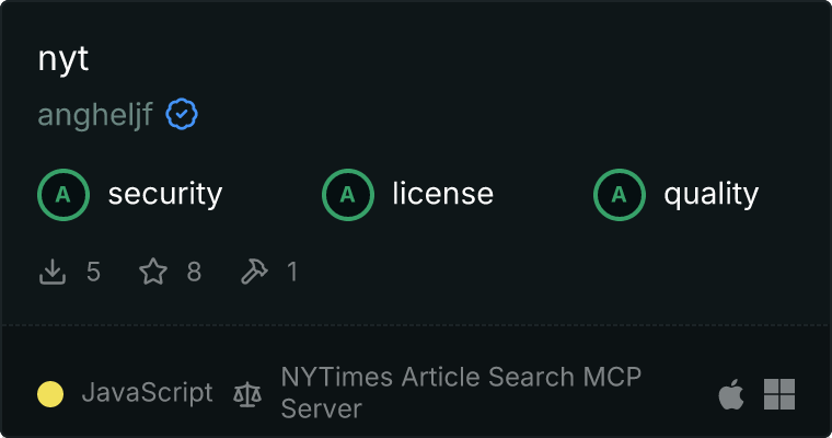 NYTimes Article Search Server MCP server