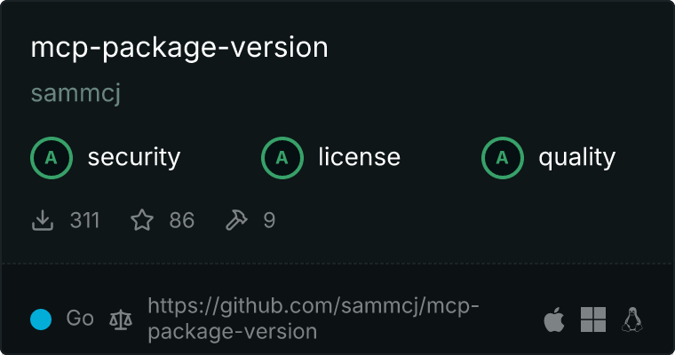 https://github.com/sammcj/mcp-package-version MCP server